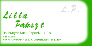 lilla papszt business card